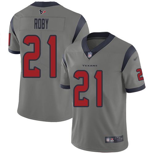 Houston Texans Limited Gray Men Bradley Roby Jersey NFL Football #21 Inverted Legend->houston texans->NFL Jersey